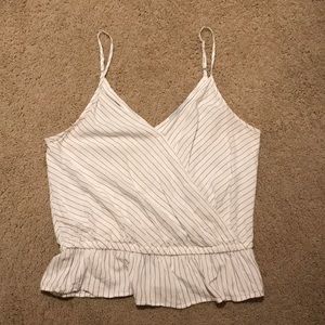 Cream tank with cinched waist